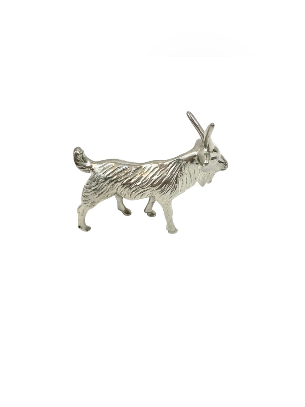 Vintage Sowers Signed Silver Tone Goat Figurine